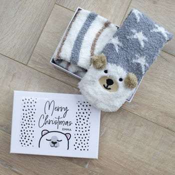 Personalised Cosy Bear Sock Gift Box, 3 of 5