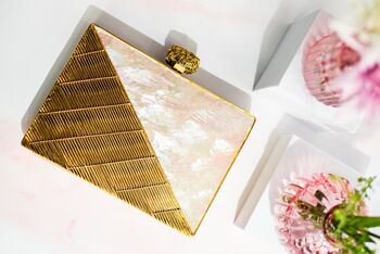 Elayna Mother Of Pearl Gold Clutch, 6 of 9