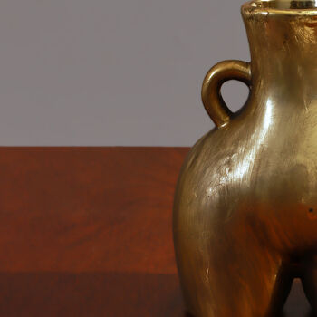G Decor Antique Brass Styled Ceramic Female Shaped Vase, 5 of 6
