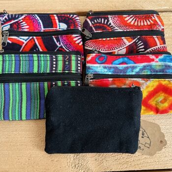 Hand Printed Coin Purse Boho Hippie Wallet, 10 of 11