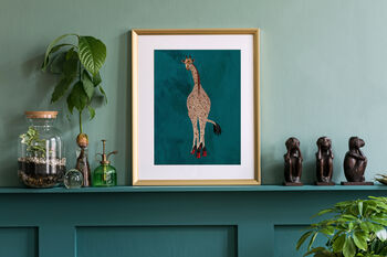 Custom Personalised Giraffe Wearing Heels Art Print, 3 of 5