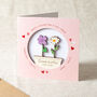 Couple's Birth Flowers Valentine's Keepsake Card, thumbnail 2 of 4