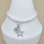 Skinny Bead Bracelet With Star And Number Charms, thumbnail 2 of 6