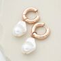 Drop Pearl Earrings On Chunky Hoops, thumbnail 8 of 10