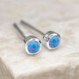 Mini Sterling Silver Aegean Opal Stud Earrings, thumbnail 4 of 12