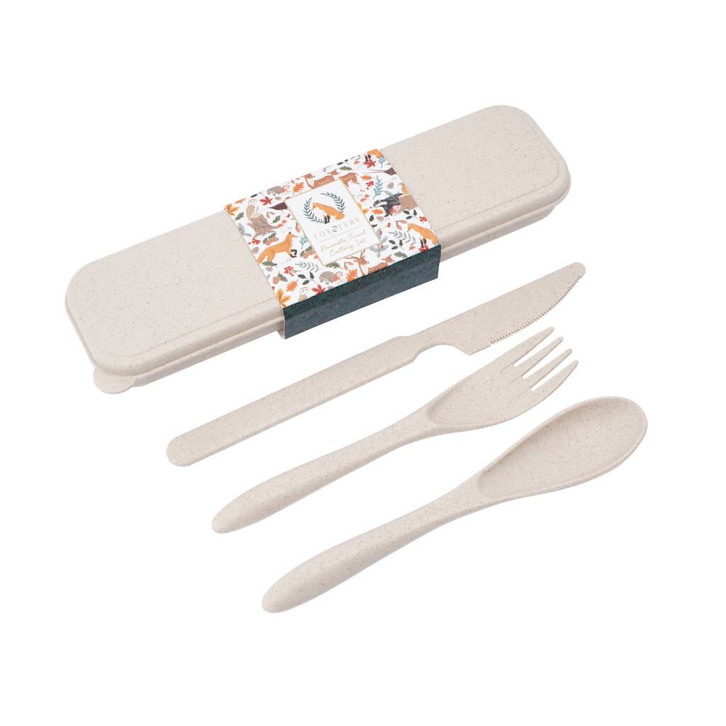 Eco Friendly Wheat Composite Cutlery Travel Set, 1 of 4
