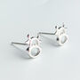 Sterling Silver Cow Face Stud Earrings, thumbnail 3 of 6