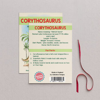 Wooden Corythosaurus Dinosaur Christmas Tree Decoration, 2 of 3