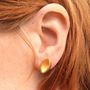 Gold Ellipse Stud Earrings, thumbnail 1 of 5