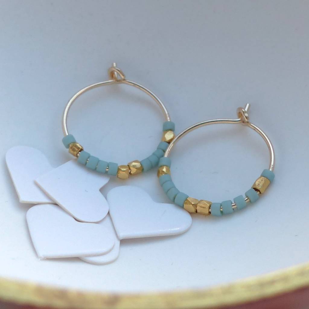 Petite Fair Trade And Ocean Inspired Bead Hoop Earrings By MyHartBeading