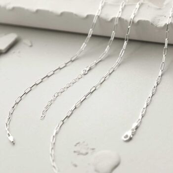 Sterling Silver Fine Paperclip Necklace, 3 of 7