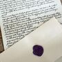 Fully Personalised Handwritten Letter With Purple Wax Seal, thumbnail 1 of 8