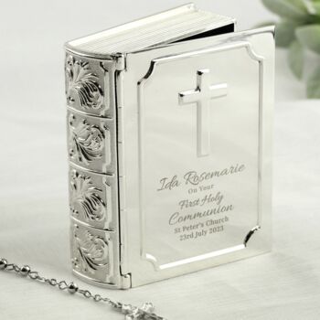 Personalised First Holy Communion Bible Trinket Box, 2 of 4