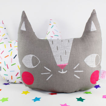 Screen Printed Cat Cushion, 2 of 9