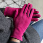 Suede Ladies Gloves With Contrast Detail, thumbnail 4 of 9