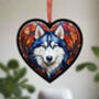 Husky Stained Glass Effect Heart Suncatcher, thumbnail 3 of 5