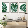 Set Of Three Black And White Monstera Leaves Prints, thumbnail 8 of 8