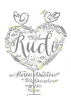 New Baby Name And Date Personalised Gift Print, 3 of 3
