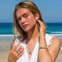 Large Square Sky Blue Topaz Stud Earrings, thumbnail 3 of 4