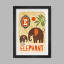 E Is For Elephant Poster Print, thumbnail 1 of 4