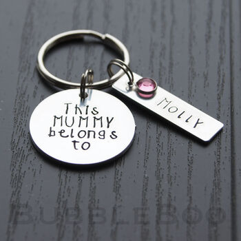 This Mummy Belongs To Keyring. Swarovski Birthstones, 3 of 6