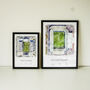 Personalised Football Stadium Framed Illustration, thumbnail 3 of 6