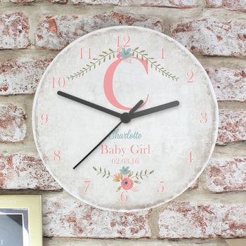 Personalised Floral Large Wooden Clock, 3 of 3