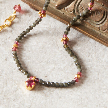 Black Spinel And Ruby Beaded Antique Short Necklace, 2 of 10