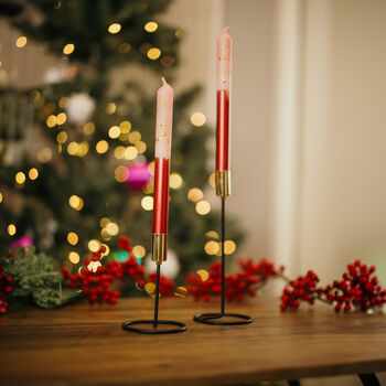 Handmade Pink And White Dipped Glitter Candlesticks Pair, 2 of 2