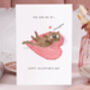 Funny Tabby Cat Meow Valentine Card, thumbnail 4 of 4