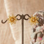 Filigree Flower Petals Gold Plated Stud Earrings, thumbnail 7 of 9