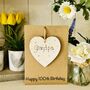 Personalised 100th Birthday Wooden Heart Keepsake Card, thumbnail 3 of 3