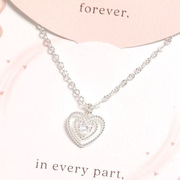 Heart Carded Necklace In Gold Or Silver, 4 of 4