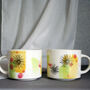 Yellow Green Ceramic Mug Daisy Flower, thumbnail 2 of 3