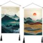 Two Pack Misty Mountain Tapestry Wall Hanging Décor, thumbnail 4 of 7