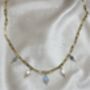 Aquamarine March Birthstone Tarnish Free Gold Plated Charm Necklace, thumbnail 3 of 5