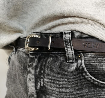 Personalised Western Style Leather Belt, 2 of 11