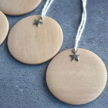 Personalised Wooden Tree Decoration Set By Thread Squirrel ...