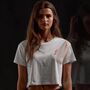 Women's Hoy Downtown Organic Crop T Shirt Natural, thumbnail 1 of 4