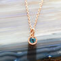 Blue Topaz Birthstone Rose Gold Plated Silver Necklace, thumbnail 1 of 10