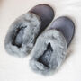 Women's 100% Natural Sheepskin Slippers In Grey, thumbnail 4 of 5