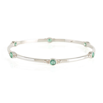 Holi Jewel Emerald Bangle Silver Or Gold Plated, 4 of 10
