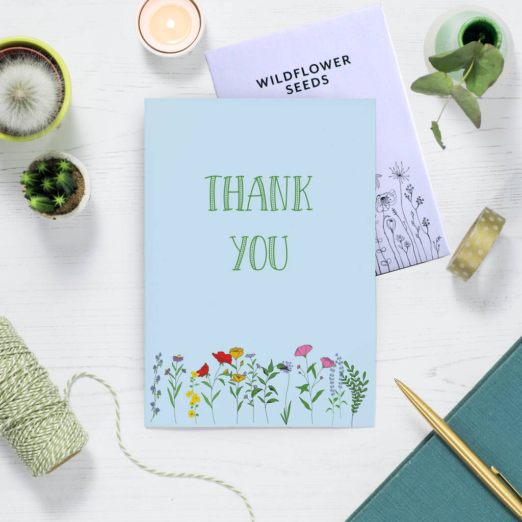 Floral Thank You Card With Wild Flower Seed Packet By Paper Craze ...