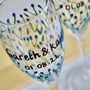 Pair Of Wedding Personalised Glass Champagne Flutes, thumbnail 3 of 10