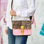 Recycled Leather Animal Print Crossbody Clutch Bag, thumbnail 3 of 12