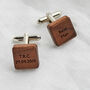 Personalised Wooden Square Cufflinks, thumbnail 1 of 5