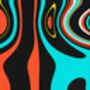 Retro Abstract Wall Art, Orange And Black Shapes, thumbnail 8 of 12