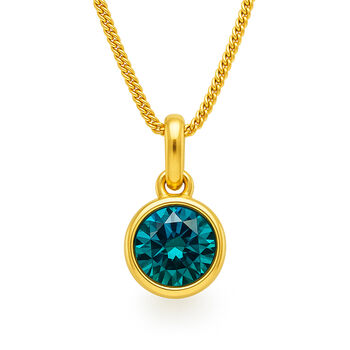 Personalised Gold Plated Sterling Silver Blue Topaz Pendant Necklace: December Birthstone, 3 of 12