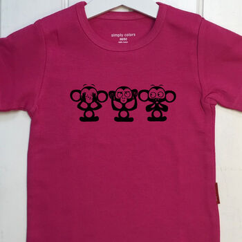 Personalised Child's Three Wise Monkeys T Shirt, 4 of 11