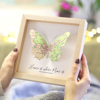 Home Is Where Mum Is Map Butterfly Print Gift, 4 of 8